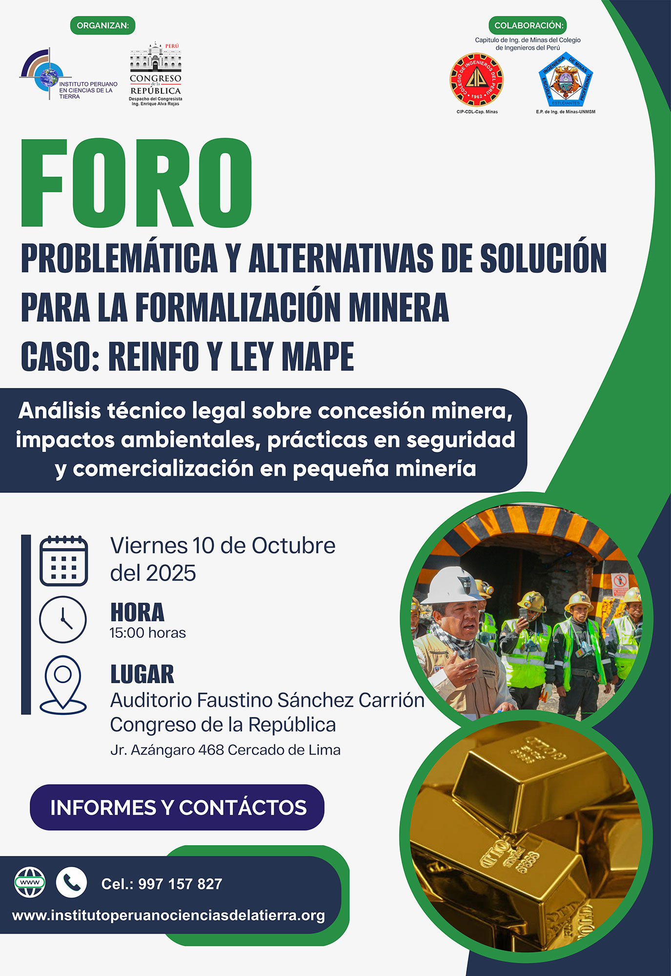 Foro Nacional Problemática Alternativas Solución Formalización Minera1